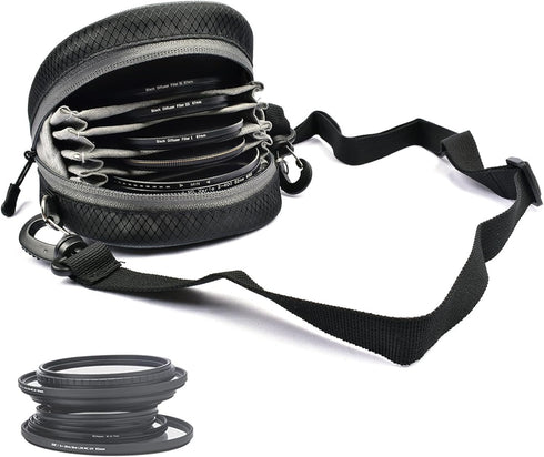 8 Pockets Camera Lens Filter Pouch, Water Resistant and Dustproof Professional Photography Filter Holder Belt Bag Pouch Filter Carrying Case for 8...