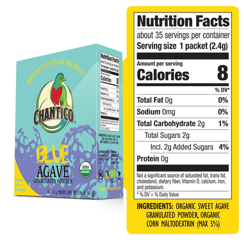 Chantico Agave Sweet Organic Granulated Agave Powder, 35 Sachets convenient pack, single serving sweetener packs, low Glycemic Index, good with te...
