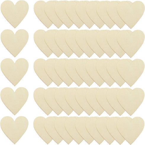 Shapenty Unfinished Wooden Hearts Bulk Blank Wood Slices Discs DIY Craft Cutout Pieces for Wedding Guest Signing Book Frame Album Valentine Christ...