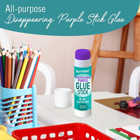 Glue Sticks - 12 Count Glue Stick, Bulk 0.32 oz Purple Glue Stick – Glue Sticks for Kids School Supplies, Washable Glue Sticks Bulk, School Glue a...