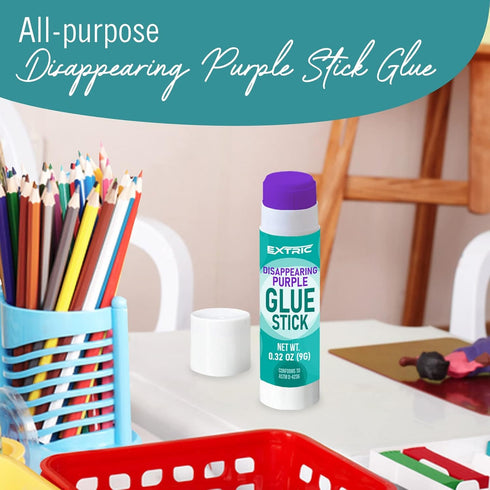Glue Sticks - 6 Count Glue Stick, Bulk 0.32 oz Purple Glue Stick – Glue Sticks for Kids School Supplies, Washable Glue Sticks Bulk, School Glue an...