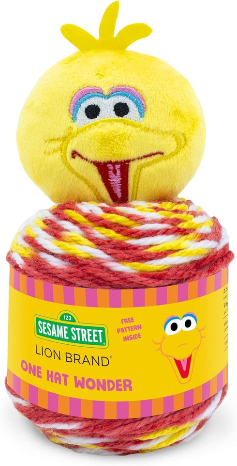 Lion Brand Yarn Sesame Street One Hat Wonder yarn, Size, Big Bird......