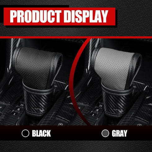 1 PC Car Shift Knob Cover, Perforated Breathable Sweat-Absorbent Leather Shift Lever Anti-Scratch Protective Cover, Side Opening Design for All Se...