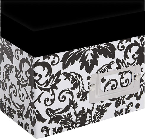 Heavy-Duty Photo/Video Storage Box, Damask Design...