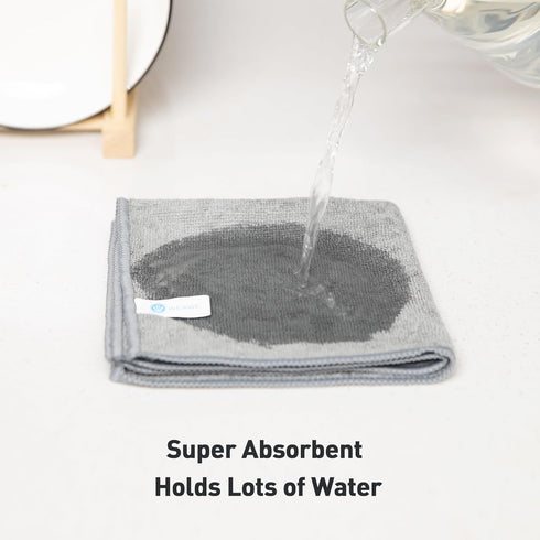 Gray Microfiber Cleaning Cloth 13"x13", Ultra Soft Absorbent Microfiber Cleaning Rags for Housekeeping Cleaning Supplies, Lint Free Reusable Clean...