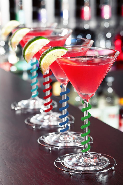 Wine Glass Charms Set of 8 Silicone Drink Markers for Cocktails, Martinis, Champagne Flutes and More...