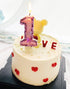 Birthday Candles Number 4,Pink Glitter Happy Birthday Cake Candles Handmade Sequin Numeral Candle...
