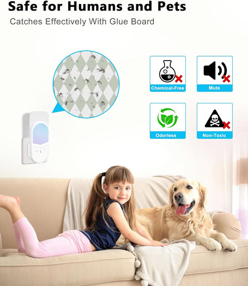Flying Insect Trap, Remote & Touch Control Fly Trapper, Plug-in Mosquito Killer Indoor Color Changing Night Light, Gnat Moth Catcher 6-Color RGB L...
