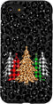 iPhone SE (2020) / 7 / 8 Christmas Trees with Plaid & Black Leopard Print Xmas Phone Case...