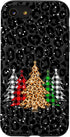 iPhone SE (2020) / 7 / 8 Christmas Trees with Plaid & Black Leopard Print Xmas Phone Case...