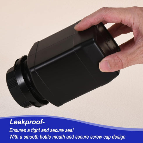 PATIKIL 2 Pcs 1000ml Reagent Bottles, HDPE Wide Mouth Square Bottles with Screw Cap for Lab Water Reagent Liquids Solid Sample Storage Seal, Black...