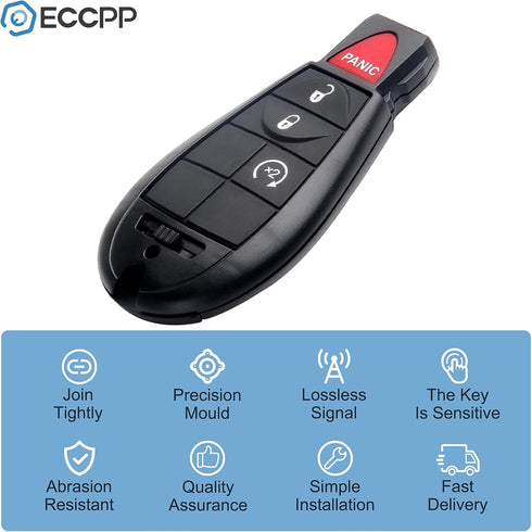 ECCPP 2X Key fob keyless Entry Remote 05026196AD 05026347AD...