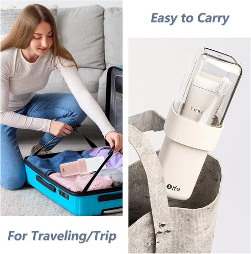 Portable Travel Toothbrush Case, Covered Toothbrush Cup Holders, Toothbrush and Toothpaste Travel Case, Toothbrush Storage Organizer Container for...