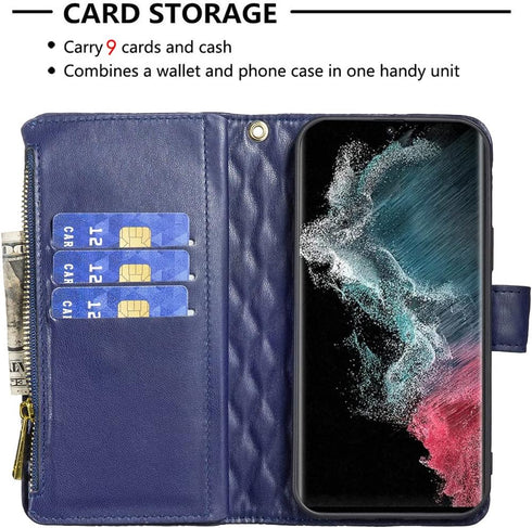 Asuwish Phone Case for Samsung Galaxy S22 Ultra 5G Wallet Cover with Tempered Glass Screen Protector and Leather Flip Credit Card Holder Stand Cel...