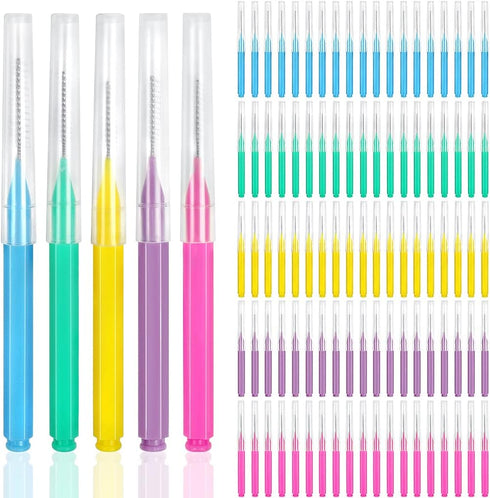 ewinever 100 Pieces Interdental Brush, Toothpicks Tooth Flossing Head Oral Dental Hygiene Brush,Braces Brush Teeth Cleaner Dental Floss Stick Toot...