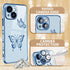Petitian for iPhone 14 Case, Cute Women Girls Gold Butterflies Designed Phone Cases for iPhone 14, Girly Gold Plating Phone Cover for 14 with Came...