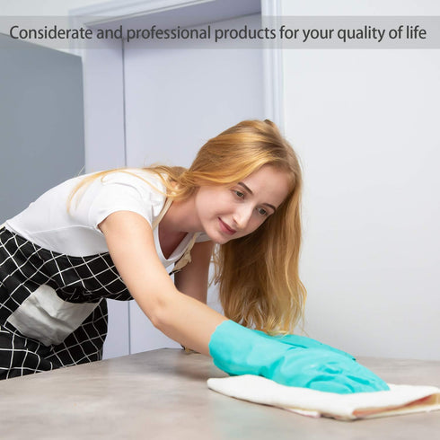 Elgood Reusable Dishwashing Cleaning Gloves with Latex free, Cotton lining,Kitchen Gloves 2 Pairs,Purple+blue Medium...