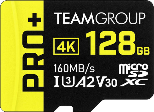 TEAMGROUP A2 Pro Plus Card 128GB Micro SDXC UHS-I U3 A2 V30, Read/Write up to 160/90 MB/s for Nintendo-Switch, Gaming Devices, Tablets, Smartphone...
