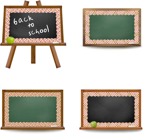 Whaline 98.4ft Retro Groovy Bulletin Board Borders Pink Brown Checkered Flower Die-Cut Rolled Bulletin Board Trim for School Classroom Office Chal...