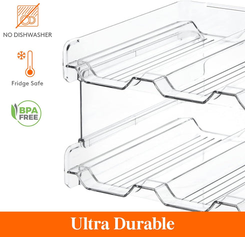 Lifewit Stackable Water Bottle Organizer/Holder for Cabinet Fridge, Kitchen Pantry Organization and Storage, Plastic Wine Racks, Tumbler Travel Mu...