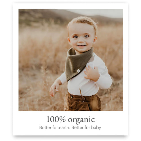 Kishu Baby Indi - Fairtrade Certified Organic Bandana Scarf Bib, Dual Layer, 4-Way Reversible Muslin Baby Bandana Bibs for Boys or Girls...