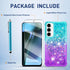 for Samsung Galaxy A35 5G Phone Case with Screen Protector, Glitter Bling Liquid Floating Cute Soft TPU Slim Silicone Women Girls Shockproof Prote...