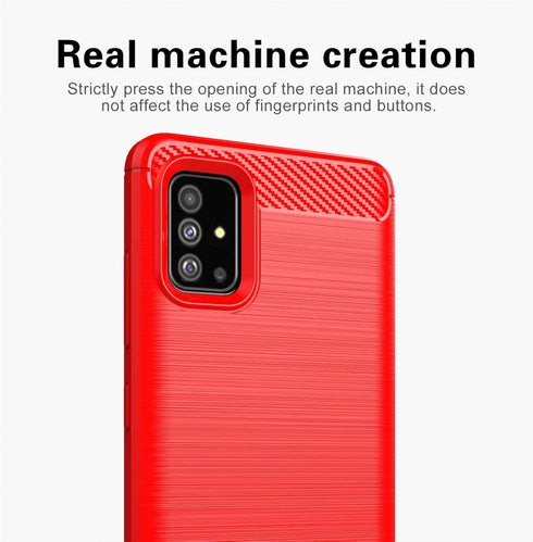 MAIKEZI Soft TPU Slim Fashion Anti-Fingerprint Non-Slip Protective Phone Case Cover for Samsung Galaxy A51 4G (Black Brushed TPU)...