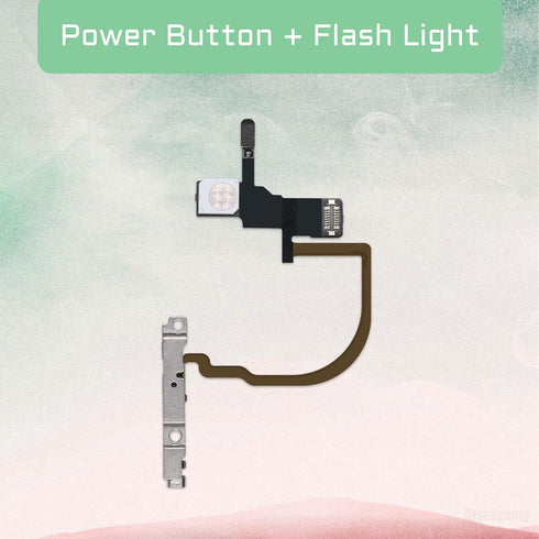 Power Button Flash Light Flex Cable Replacement for iPhone Xs Mic On/Off Control Flashlight Switch for iPhone Xs Max with Pre-Installed Assembly M...