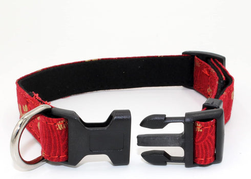 Cute Flower Dog Collars, Cotton Designer Dogs Collar for Girl Female Cats Puppy Small Medium Large Dogs (L, Flower Red)...