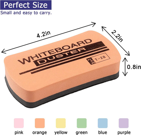 6 Pack Dry Erasers for White Board Magnetic Whiteboard Erasers, Whiteboard Erasers for Kids Classroom, Pastel Color...