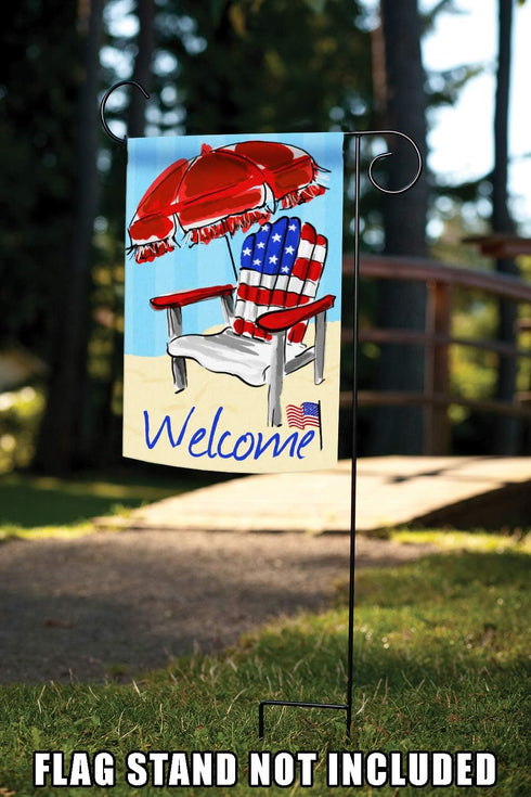Toland Home Garden 1112362 American Beach Patriotic Flag 12x18 Inch Double Sided Patriotic Garden Flag for Outdoor House summer Flag Yard Decorati...