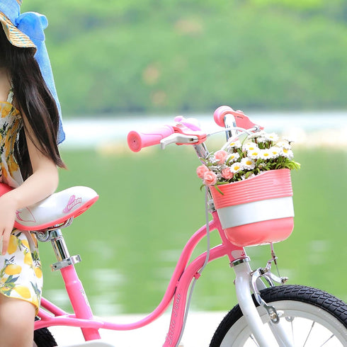 RoyalBaby Kids Bike Basket Girls Boys Cute Bicycle Basket Toddler Bike Basket Tricycle Basket Kids Front Bike Accessory Pink ?M? 9.8" x 7.9" x 6.1...