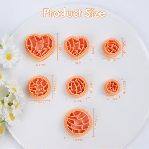 Puocaon Scallop Polymer Clay Cutters - 7 Pcs Clay Cutters for Polymer Clay Jewelry, Seashell Circle Polymer Clay Earring Cutters, Heart Clay Cutte...
