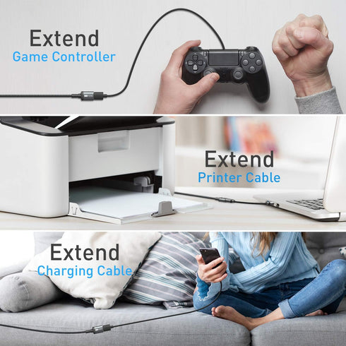 ITD ITANDA USB Extension Cable 6FT USB 3.0 Extension Cord A Male to A Female Nylon Braided Material for Playstation, Xbox, Keyboard, Mouse, USB Fl...