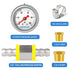MEANLIN MEASURE 0-100Psi Stainless Steel Glycerin Filled Pressure Gauge 1/8" NPT 1.5" FACE DIAL, with 3/8" Line Pressure Adapter Liquid Filled Pre...