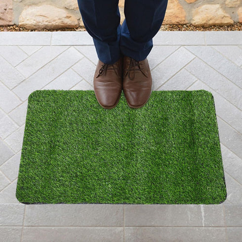 BESPORTBLE Artificial Grass Door Mat, 15.7x23.6inch Realistic Fake Grass Rug for Dogs Patio Balcony Yard Lawn Garden Decor...