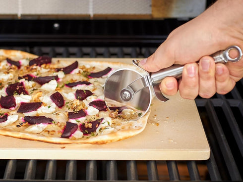 Roesle 12718 Stainless Steel Round-Handle Pizza Cutter Wheel with Thumb Leverage 7.9 in....