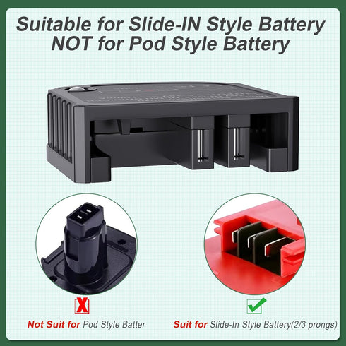 SoulBay 9.6-18V Slide Battery Charger for BLACK & DECKER Multi-Volt 9.6V 12V 14.4V 18V FireStorm Power Tools NiCad Ni-MH Batteries HPB12 HPB18 HPB...