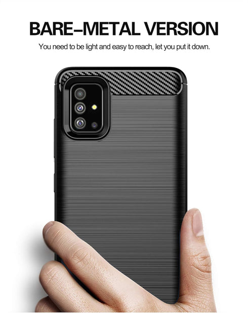 MAIKEZI Soft TPU Slim Fashion Anti-Fingerprint Non-Slip Protective Phone Case Cover for Samsung Galaxy A51 4G (Black Brushed TPU)...