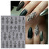 JMEOWIO 3D Embossed Black White Flower Nail Art Stickers Decals Self-Adhesive Pegatinas Uñas 5D Leaves Lace Nail Supplies Nail Art Design Decorati...