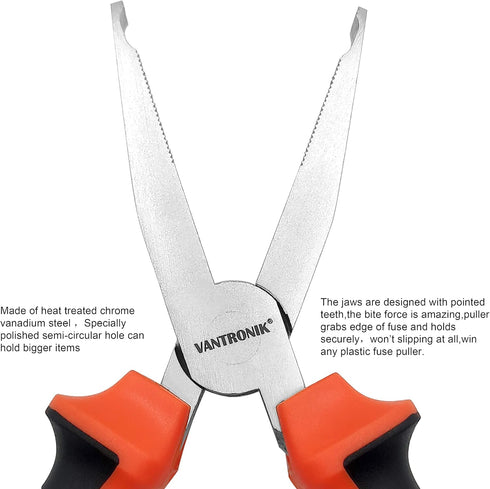 VANTRONIK Fuse Puller Relay Puller Tool Extractor For Flat Blade Square Automotive Jcase Box Shaped Fuse or Relay in a vehicle, car, RV or boat, I...