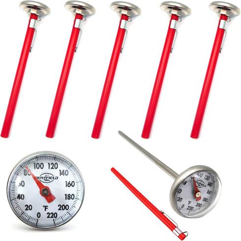 Kitchen Cooking Thermometer, 304 Stainless Steel Pocket Thermometer, Meat Food Thermometer for Milk Chocolate Field Barbecue, BBQ?5 PCS?...