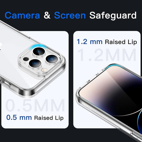 JETech Case for iPhone 14 Pro Max 6.7-Inch, Non-Yellowing Shockproof Phone Bumper Cover, Anti-Scratch Clear Back (Clear)...