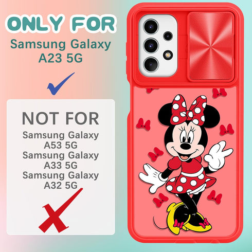 Joyleop (2in1 for Galaxy A23 5G Phone Case Cartoon Cute for Girls Women Teen Kids Girly Phone Covers Fun Unique PatternDesign with Slide Camera Co...