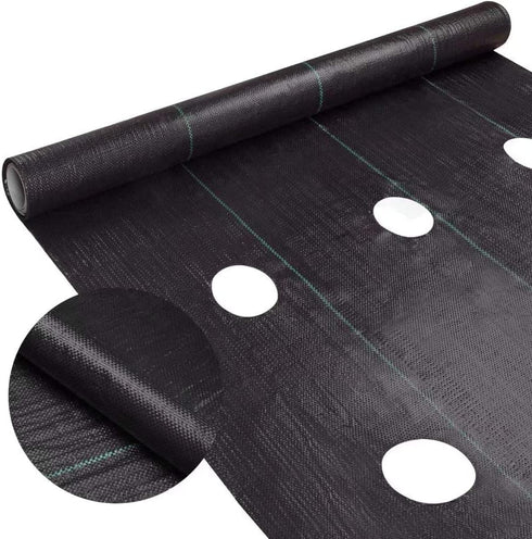 Agfabric Weed Barrier Landscape Fabric 4x6ft with Planting Holes, Hole Diameter 4", Hole Spacing 8", Row Spacing12 on Center...