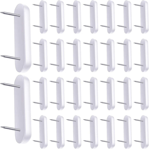 Jetec Plastic Head Double Pins Bed Skirt Holding Pins White Furniture Chair Leg Brooch Glide Nails Holding Brooch for Slipcovers and Bedskirts(30 ...