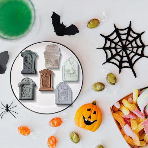 Gravestone Mold for Chocolate, Halloween Silicone Mold for Ice, Soap, Cake(2 Pack)...