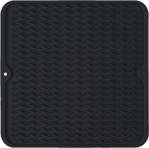 Silicone Dish Drying Mat, Non-Slip Easy Clean Sink Mat Large Heat-resistant Dish Drainer Mat for Kitchen Counter, Sink, Refrigerator or Drawer lin...