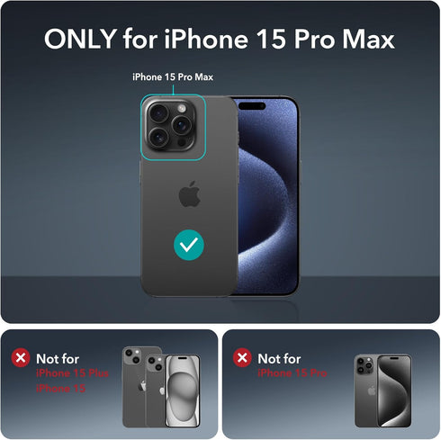 ESR for iPhone 15 Pro Max Case Set, 1 Set Individual Lens Protectors, Compatible with MagSafe Phone Case, Full-Coverage Military-Grade Protection,...