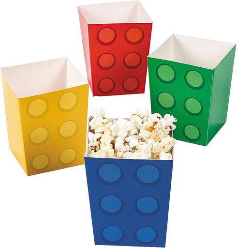 Fun Express Block Party Popcorn Boxes (24pc) for Birthday - Party Supplies - Containers - Paper Boxes - Birthday - 24 Pieces...